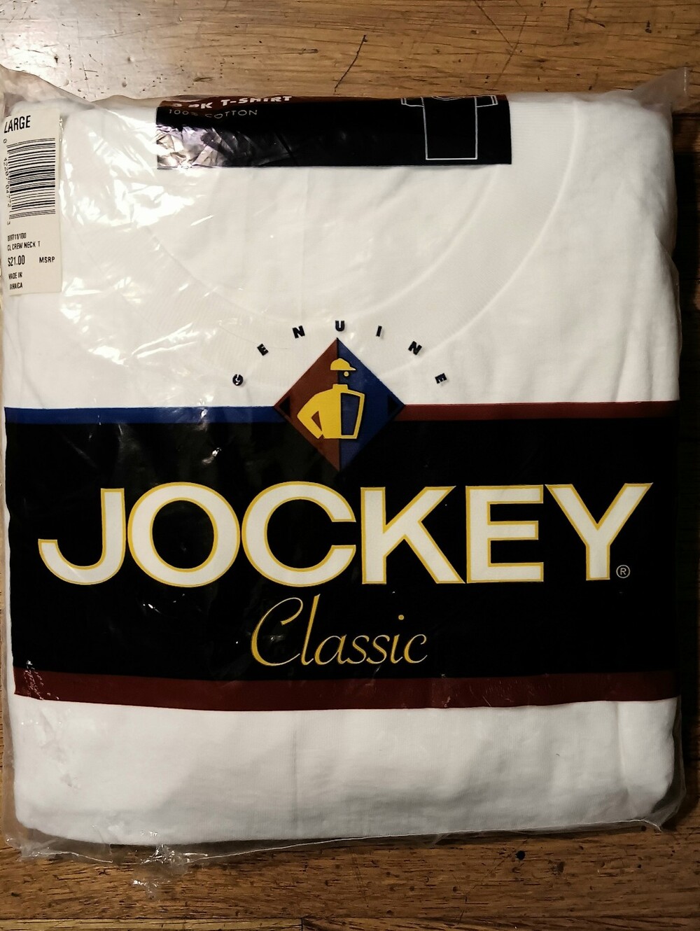 Vintage 1999 Mens Jockey Classic White T-shirt NEW NOS 3-Pack Size Large 42-44